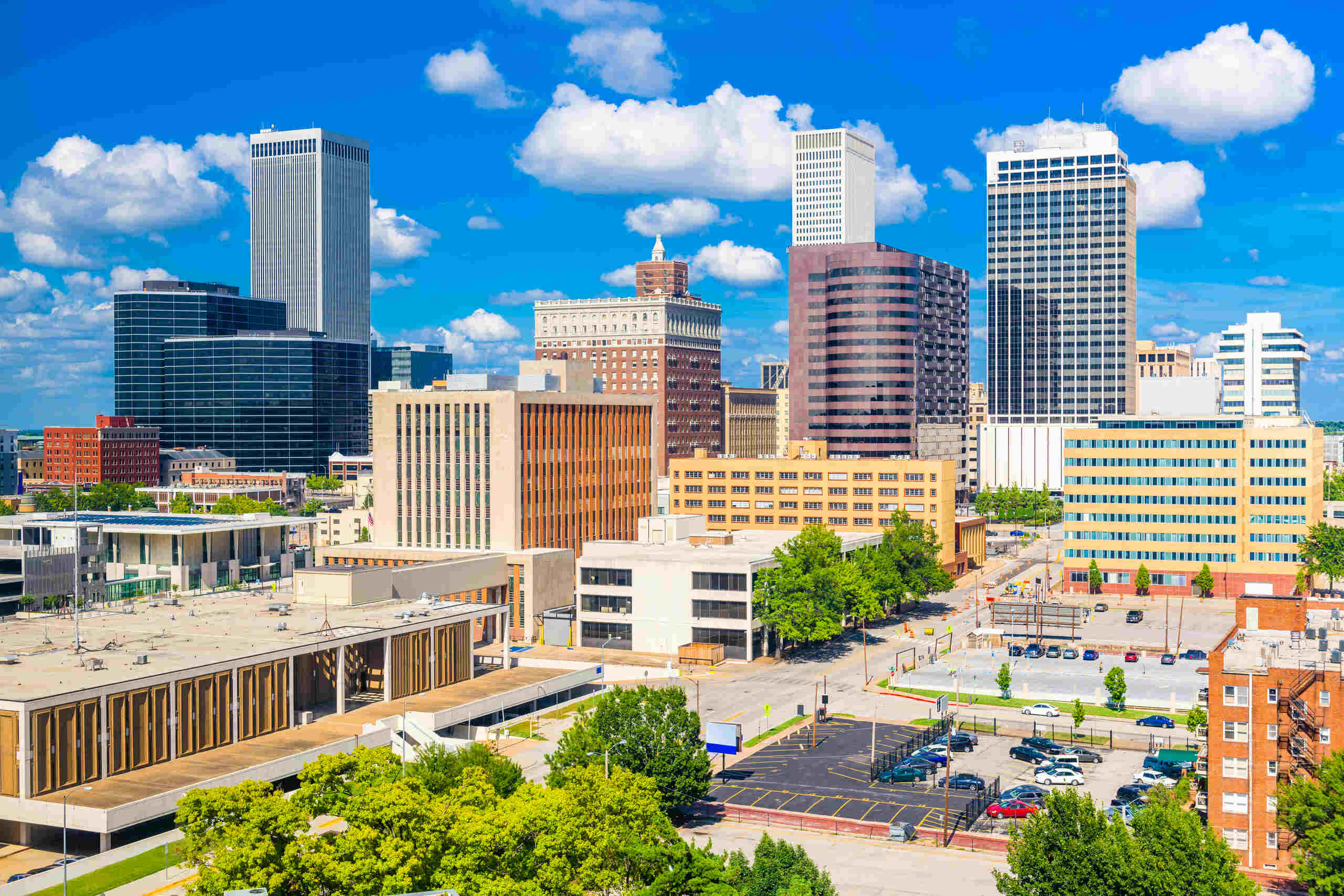 Downtown Tulsa skyline for Tulsa premises liability lawyers.